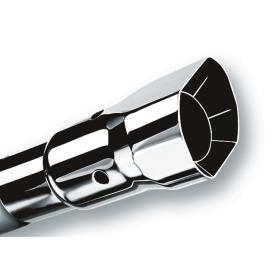 Polished Stainless Steel Square Angle Cut Intercooled Single Outlet Exhaust Tip (2.25" Inlet, 2.5" Tip Size, 6" Length)