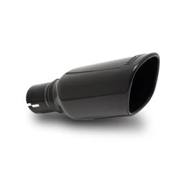 Borla Black Chrome On Stainless Steel Square Rolled-Edge Angle-Cut Single Outlet Exhaust Tip (2.25" Inlet, 3.5" Tip Size, 10.5" Length)