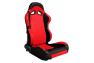 Cipher Auto CPA1003 Black/Red Full Carbon Fiber PU Racing Seats - Pair - Cipher Auto CPA1003CFBKRD