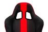 Cipher Auto CPA1005 ALL BLACK W/ Red Stripe Fabric  Full Bucket Racing Seat - Cipher Auto CPA1005FBK-RD