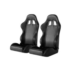 Cipher Auto CPA1007 Black Carbon Fiber PVC Universal Racing Seats