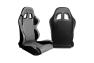 Cipher Auto CPA1011 Black/Gray Full Carbon Fiber PU Racing Seats - Pair - Cipher Auto CPA1011CFBKGY