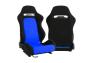 Cipher Auto CPA1013 Black and Blue Cloth Racing Seats - Cipher Auto CPA1013FBKBU