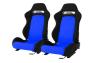 Cipher Auto CPA1013 Black and Blue Cloth Racing Seats - Cipher Auto CPA1013FBKBU