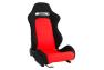 Cipher Auto CPA1013 Black and Red Cloth Universal Racing Seats - Cipher Auto CPA1013FBKRD