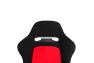 Cipher Auto CPA1013 Black and Red Cloth Universal Racing Seats - Cipher Auto CPA1013FBKRD