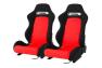 Cipher Auto CPA1013 Black and Red Cloth Universal Racing Seats - Cipher Auto CPA1013FBKRD