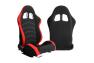 Cipher Auto CPA1018 Black and Red Cloth Racing Seats - Cipher Auto CPA1018FRDBK