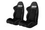 Cipher Auto CPA1019 Black Cloth With Microsuede Inserts And Gray Stitching Universal Racing Seats - Cipher Auto CPA1019FSDBK-G