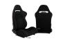 Cipher Auto CPA1019 Black Cloth With Microsuede Inserts And Red Stitching Universal Racing Seats - Cipher Auto CPA1019FSDBK-R
