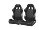 Cipher Auto CPA1031 Black Synthetic Leather with Black Accent Piping Universal Racing Seats - Cipher Auto CPA1031PBK-BK