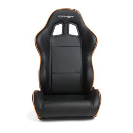 CPA1031 Black Synthetic Leather with Orange Accent Piping Universal Racing Seats