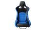 Cipher Auto CPA2003 VP-8 Series All Black Blue Cloth/PU Leather With Carbon Fiber PU Racing Seats - Pair - Cipher Auto CPA2003CFBKBU