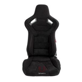 Cipher Auto CPA2009 AR-9 Revo Racing Seats All Black Suede and Fabric with Carbon Fiber Polyurethane Backing