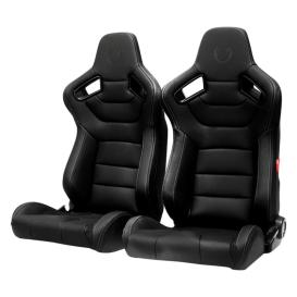 Cipher Auto CPA2009PCFBK Black Leatherette Carbon Fiber With Grey Stitching Racing Seats