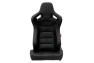 Cipher Auto CPA2009PCFBK Black Leatherette Carbon Fiber With Grey Stitching Racing Seats - Cipher Auto CPA2009PCFBK-G