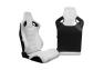 Cipher Auto CPA2009PCFWH Leatherette Carbon Fiber Eggshell White Racing Seats - Cipher Auto CPA2009PCFWH