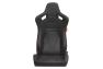 Cipher Auto CPA2009RS Black Leatherette Carbon Fiber With Red Stitching Racing Seats - Cipher Auto CPA2009RS-PCFBK-R