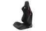 Cipher Auto CPA2009RS Black Leatherette Carbon Fiber With Red Stitching Racing Seats - Cipher Auto CPA2009RS-PCFBK-R