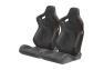 Cipher Auto CPA2009RS Black Leatherette Carbon Fiber With Red Stitching Racing Seats - Cipher Auto CPA2009RS-PCFBK-R
