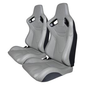 CPA2009 AR-9 Revo Racing Seats Gray Leatherette w/ Carbon Fiber Leatherette Backing