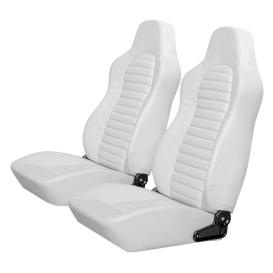 Cipher Auto CPA3001 White Leatherette Universal Suspension / Jeep Seats