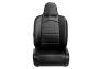 Cipher Auto CPA3002 Black Leatherette / Carbon Fiber PU W/Black Piping Universal Reclineable Suspension / Jeep Seats - Cipher Auto CPA3002PBK
