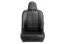 Cipher Auto CPA3004 Black Leatherette With White Piping Universal Fixed Bucket Suspension Jeep Seat - Each - Cipher Auto CPA3004PBK