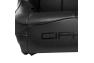Cipher Auto CPA3004 Black Leatherette With White Piping Universal Fixed Bucket Suspension Jeep Seat - Each - Cipher Auto CPA3004PBK