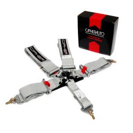 Cipher Auto Silver 5 Point Camlock Racing Harness - Each