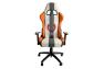Cipher Auto CPA5001 White With Gray and Orange Stripes Leatherette Offic Racing Seat - Each - Cipher Auto CPA5001PWH-GYOR