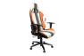 Cipher Auto CPA5001 White With Gray and Orange Stripes Leatherette Offic Racing Seat - Each - Cipher Auto CPA5001PWH-GYOR
