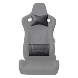   Cipher Auto Black Neck and Lumbar Support Pillow Set with Red Stitching