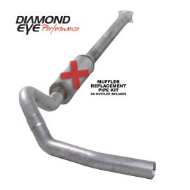 Diamond Eye Performance KIT 4in CB MFLR RPLCMENT PIPE SGL AL: 01-05 CHEVY/GMC 6.6L 2500/3500