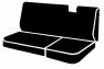 Fia Wrangler Saddle Blanket Custom Fit Solid Black Rear Seat Cover - Fia TRS42-34 BLACK