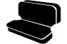 Fia Wrangler Saddle Blanket Custom Fit Solid Black Rear Seat Cover - Fia TRS42-71 BLACK