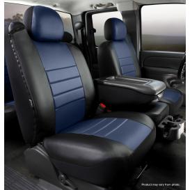 Fia Leatherlite Simulated Leather Custom Fit Blue/Black Front Seat Covers