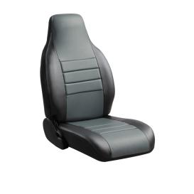 Fia Leatherlite Simulated Leather Universal Fit Gray/Black Front Seat Covers