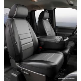 Leatherlite Simulated Leather Custom Fit Gray/Black Front Seat Covers