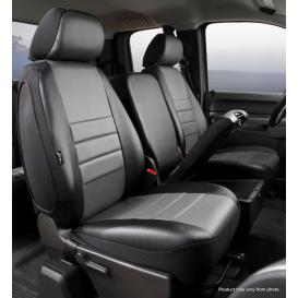 Fia Leatherlite Simulated Leather Custom Fit Gray/Black Front Seat Covers