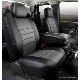 Fia Leatherlite Simulated Leather Custom Fit Gray/Black Front Seat Covers