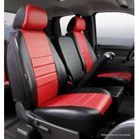 Fia Leatherlite Simulated Leather Custom Fit Red/Black Front Seat Covers