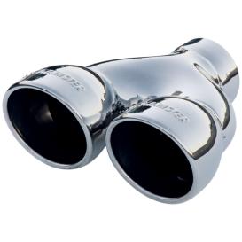 Exhaust Tip - Dual 3.5 in. Rolled Angle Polished SS Fits 2.50 in. Tubing-weld on