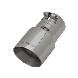  Flowmaster Exhaust Tip - 4.00 in. Angle Cut Polished SS Fits 3.00 in. Tubing - Clamp on