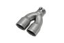 Flowmaster Exhaust Tip - 3.00 in. Dual Angle Cut Polished SS Fits 2.25 in. Tubing -Clamp on - Flowmaster 15384
