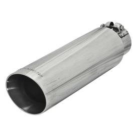 Exhaust Tip - 3.50 in. Angle Cut Polished SS Fits 2.50 in. Tubing - Clamp on