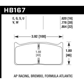 Hawk DTC-80 AP Racing/Alcon/Brembo 20mm Race Brake Pads