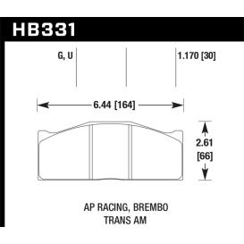Hawk DTC-80 AP Racing/Brembo 30mm Race Brake Pads