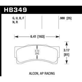 Hawk HP Plus AP Racing/Alcon 25mm Brake Pads