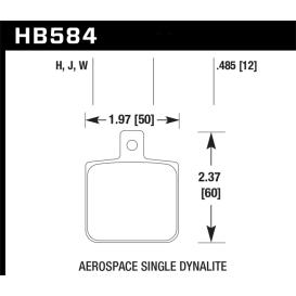 Aerospace Single Dynalite 12mm Thickness HPS Street Brake Pads